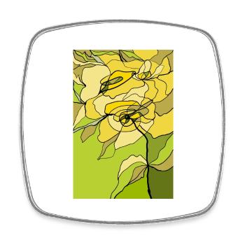 Blumen - Viereckiger Kühlschrankmagnet - Weiß - Vorne