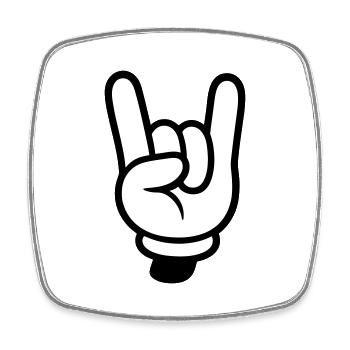 Party Hand Comic - Viereckiger Kühlschrankmagnet - Weiß - Vorne
