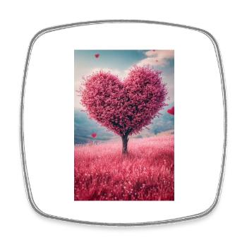 Romantic Heart Tree in Bloom - Square fridge magnet - white - Front