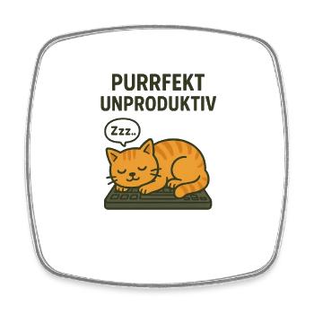 Perfect Unproductive Cat Cat World Cat Day - Square fridge magnet - white - Front