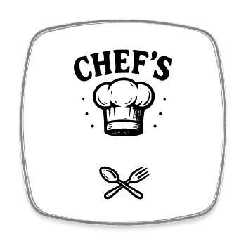 Chef et ton PRENOM - 2 - Magnet carré - blanc - Devant