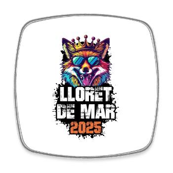 Lloret De Mar 2025 Urlaub Fuchs - Viereckiger Kühlschrankmagnet - Weiß - Vorne