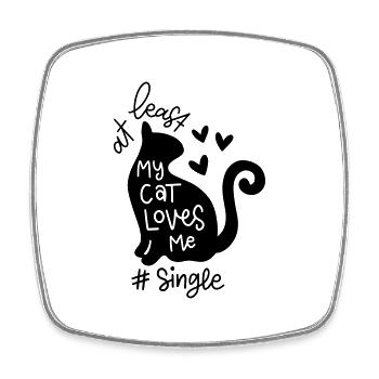 LIEBT MICH MEINE KATZEN PUSSY LIEBEN SPRUCH MOTIVE - Viereckiger Kühlschrankmagnet - Weiß - Vorne
