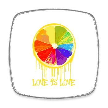 love is love,orange,colorful,graffiti,LGBT - Square fridge magnet - white - Front