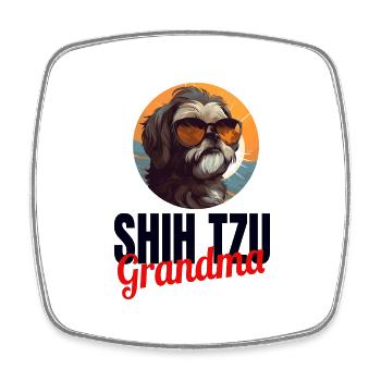Shih Tzu Löwenhunde Chrysanthemenhund Shih Tzu - Viereckiger Kühlschrankmagnet - Weiß - Vorne
