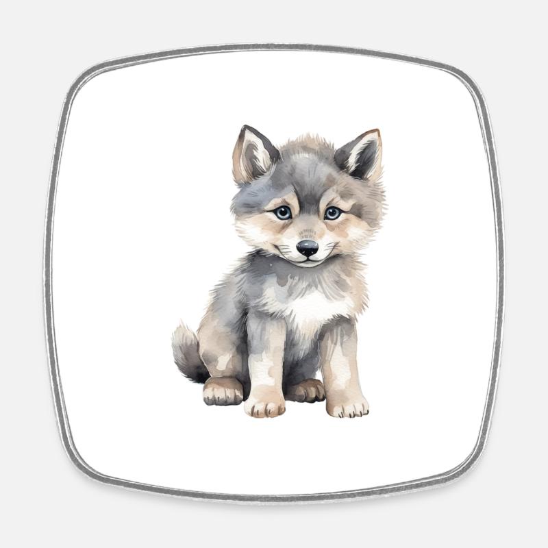 Wolfklasse Klassentier Wolf - Viereckiger Kühlschrankmagnet - Weiß