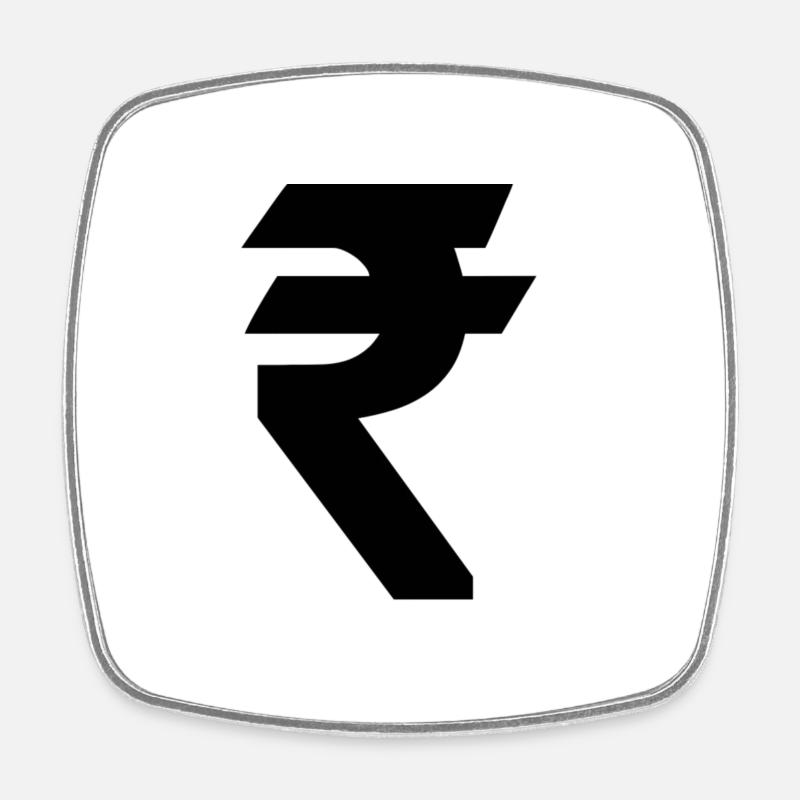 Rupee Domains - Viereckiger Kühlschrankmagnet - Weiß