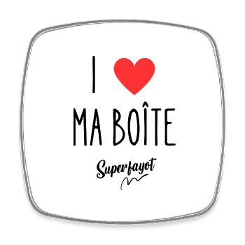 i love ma boîte - Magnet carré - blanc - Devant