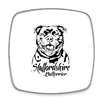 STAFFORDSHIRE BULLTERRIER Hunde Hund Wilsigns - Viereckiger Kühlschrankmagnet - Weiß - Vorne