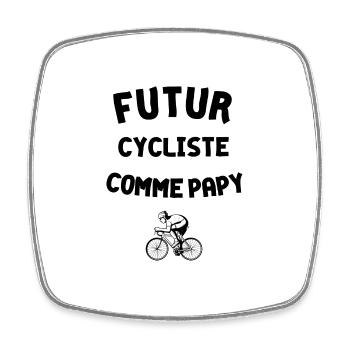 Futur cycliste comme papy t-shirt enfant vélo - Magnet carré - blanc - Devant