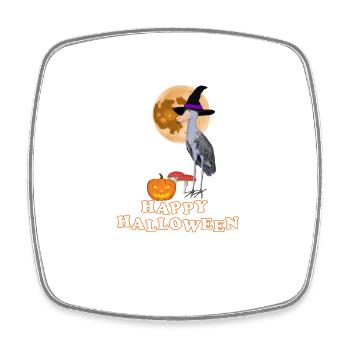 Shoebill Halloween Citrouille Lune Oiseau Biologiste - Magnet carré - blanc - Devant