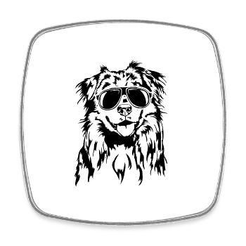 Australian Shepherd cool Hunde Portrait Wilsigns - Viereckiger Kühlschrankmagnet - Weiß - Vorne