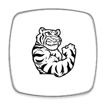 tiger biceps - Viereckiger Kühlschrankmagnet - Weiß - Vorne