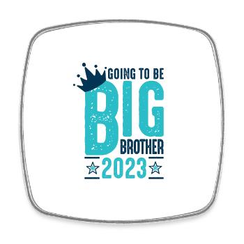 Großer Bruder 2023 Baby Schwangerschaft Jungs Kind - Viereckiger Kühlschrankmagnet - Weiß - Vorne