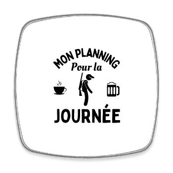 mon planning pour la journée - Magnet carré - blanc - Devant