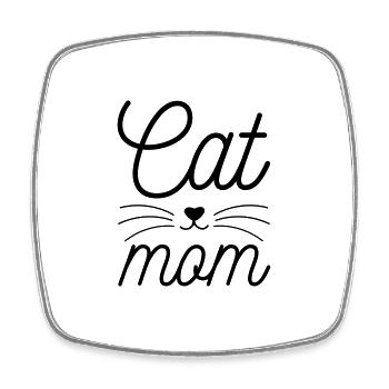Katzenmama - Viereckiger Kühlschrankmagnet - Weiß - Vorne