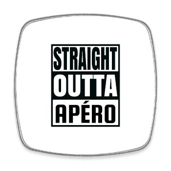 straight outta apéro - Magnet carré - blanc - Devant