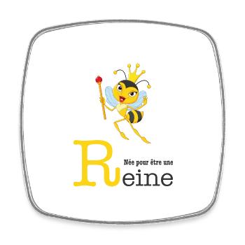 Née pour être une reine - Magnet carré - blanc - Devant