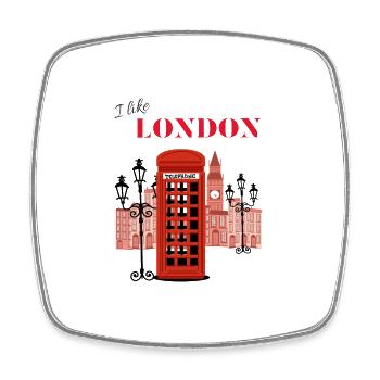 I Like London - Viereckiger Kühlschrankmagnet - Weiß - Vorne