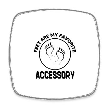 Füße sind mein liebstes Accessoire - Viereckiger Kühlschrankmagnet - Weiß - Vorne