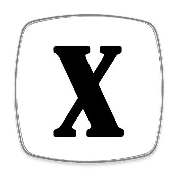 X - Square fridge magnet - white - Front