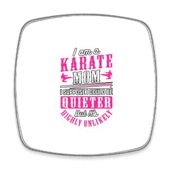 Karate Mama - Viereckiger Kühlschrankmagnet - Weiß - Vorne