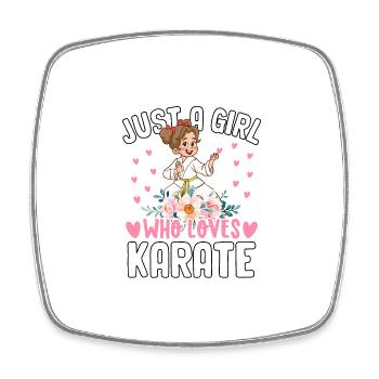 Juste une fille qui aime le karaté - Magnet carré - blanc - Devant