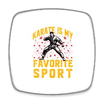 Le karaté est mon sport préféré - Magnet carré - blanc - Devant