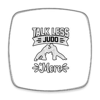 Talk less Judo more - Square fridge magnet - white - Front