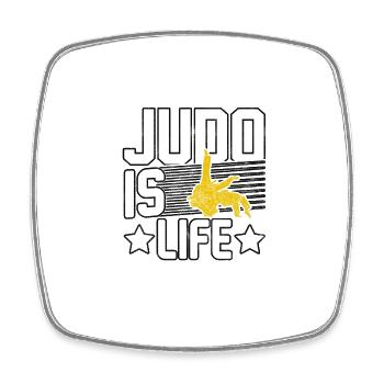 Le judo, c’est la vie - Magnet carré - blanc - Devant