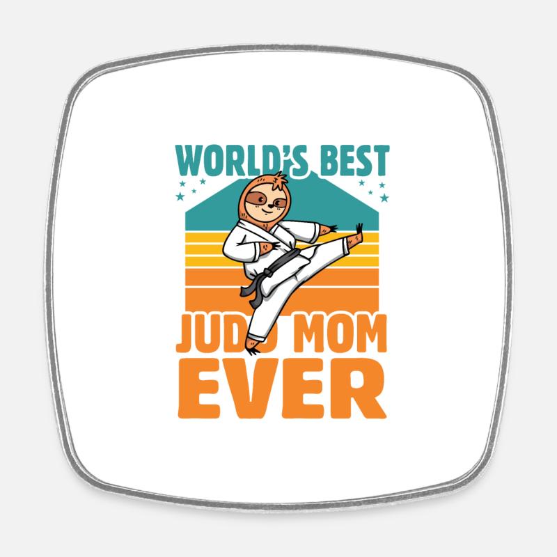 Die Judo-Mama aller Zeiten - Viereckiger Kühlschrankmagnet - Weiß