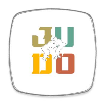 Judo - Magnet carré - blanc - Devant