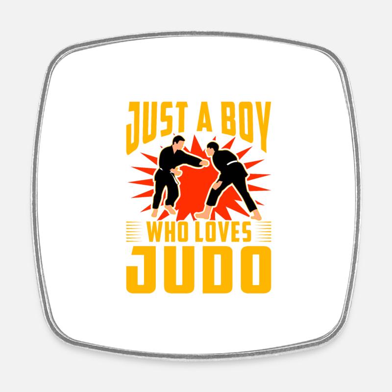 Just a Boy who loves Judo - Square fridge magnet - white