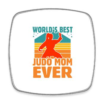 World's best Judo Mom ever - Square fridge magnet - white - Front