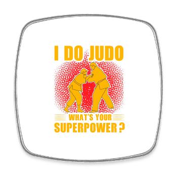 Ich mache Judo Was ist deine Superkraft? - Viereckiger Kühlschrankmagnet - Weiß - Vorne