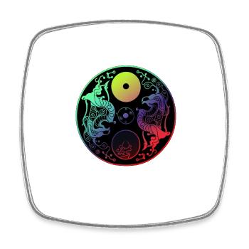 Yin Yang - Viereckiger Kühlschrankmagnet - Weiß - Vorne