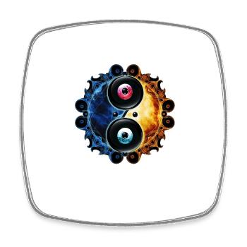 Yin Yang - Viereckiger Kühlschrankmagnet - Weiß - Vorne