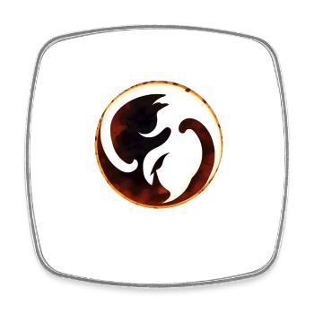 Yin Yang - Viereckiger Kühlschrankmagnet - Weiß - Vorne