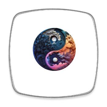 Yin Yang - Viereckiger Kühlschrankmagnet - Weiß - Vorne
