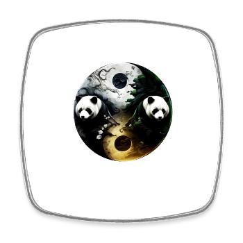 Yin Yang Panda - Square fridge magnet - white - Front