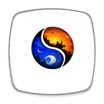 Yin Yang - Square fridge magnet - white - Front