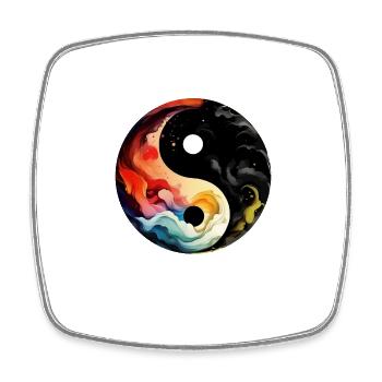 Yin Yang - Square fridge magnet - white - Front