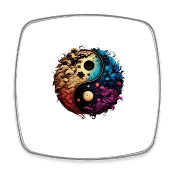 Yin Yang - Viereckiger Kühlschrankmagnet - Weiß - Vorne
