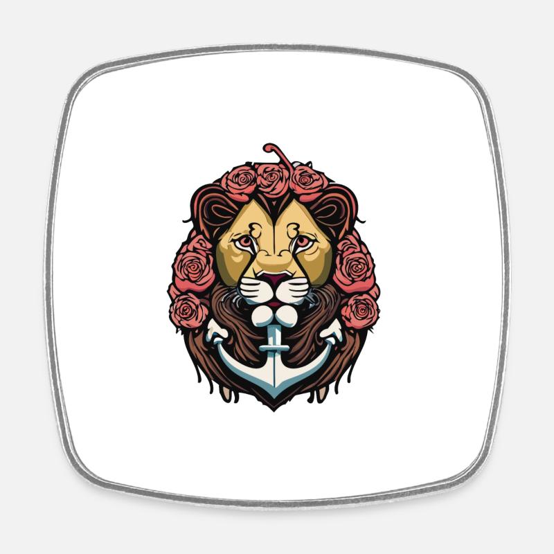 Loewe Anchor Roses - Square fridge magnet - white