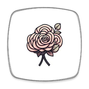 rose - Viereckiger Kühlschrankmagnet - Weiß - Vorne