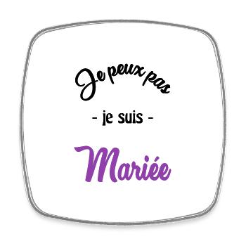 MARIEE - Magnet carré - blanc - Devant