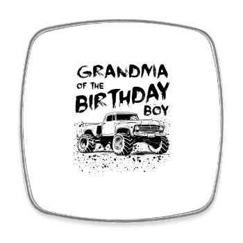 Grandma of the Birthday Boy Monster Truck Party - Square fridge magnet - white - Front