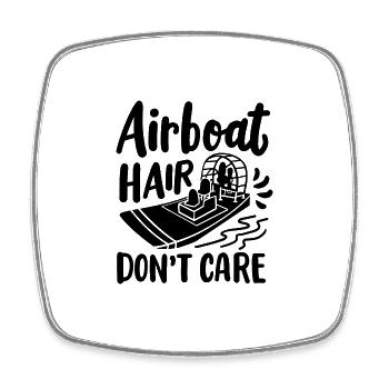 Airboat Hair Don’t Care watercraf Amoureux de la mer - Magnet carré - blanc - Devant