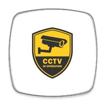 ÜBERWACHUNGSKAMERAS IM EINSATZ - CCTV in Betrieb - Viereckiger Kühlschrankmagnet - Weiß - Vorne