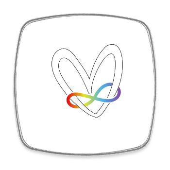 Autism Heart - Square fridge magnet - white - Front